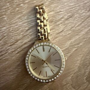 Chico's Gold Watch with Crystal Bezel